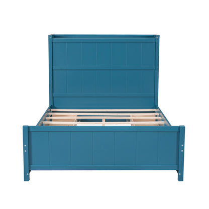 Zeal Full Size Platform Bed w Storage - Blue