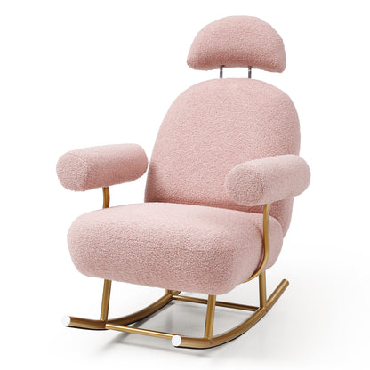 Aston Modern Sherpa Fabric Rocking Chair - Pink