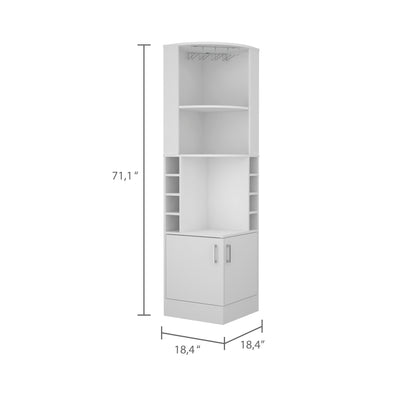 Isabelle 8-Bottle 2-Shelf Bar Cabinet - White