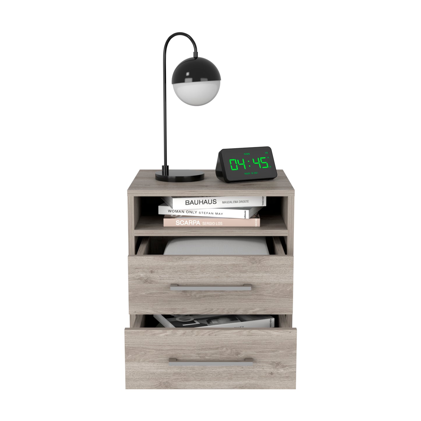 Eter Nightstand Two Drawers - Light Gray