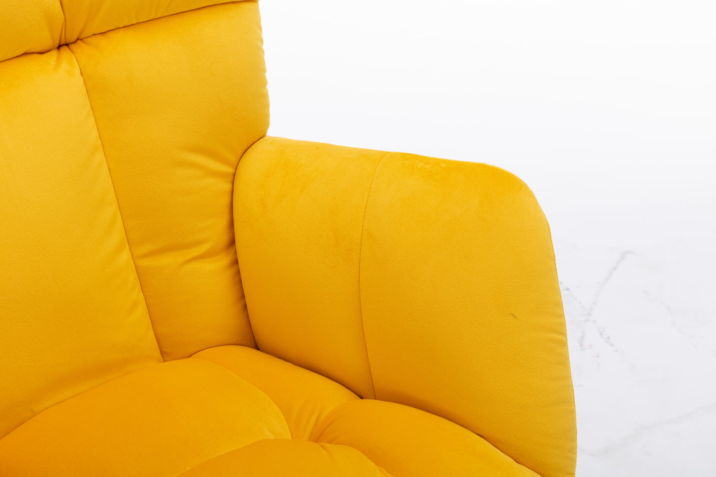 Noble Velvet Tufted Upholstered Rocking Chair - Yellow