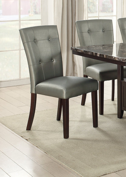 Evans Tufted Dining Chairs (Set of 2) - Silver