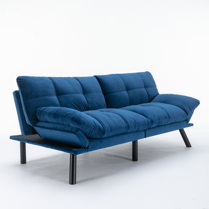 Vega Convertible Folding Modern Sofa Bed - Navy Blue