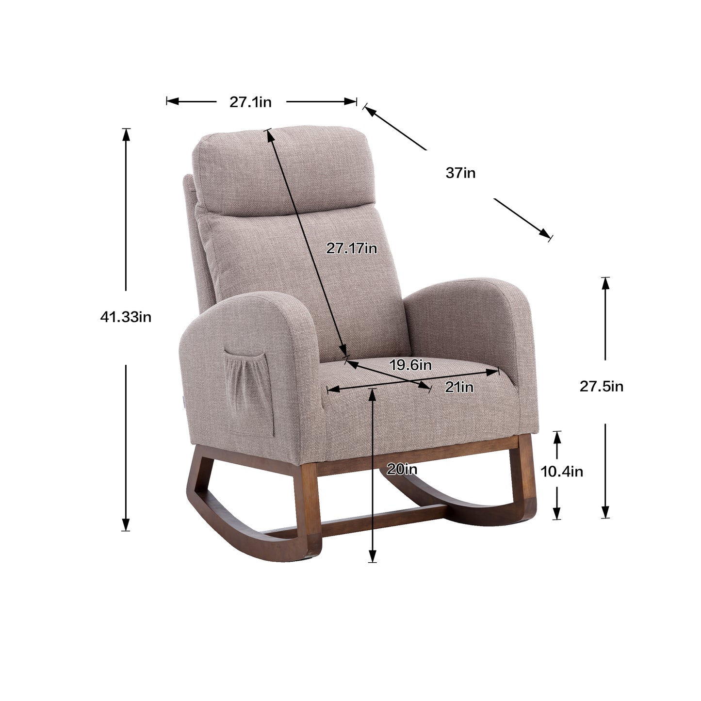 Frazer Rocking Chair - Gray