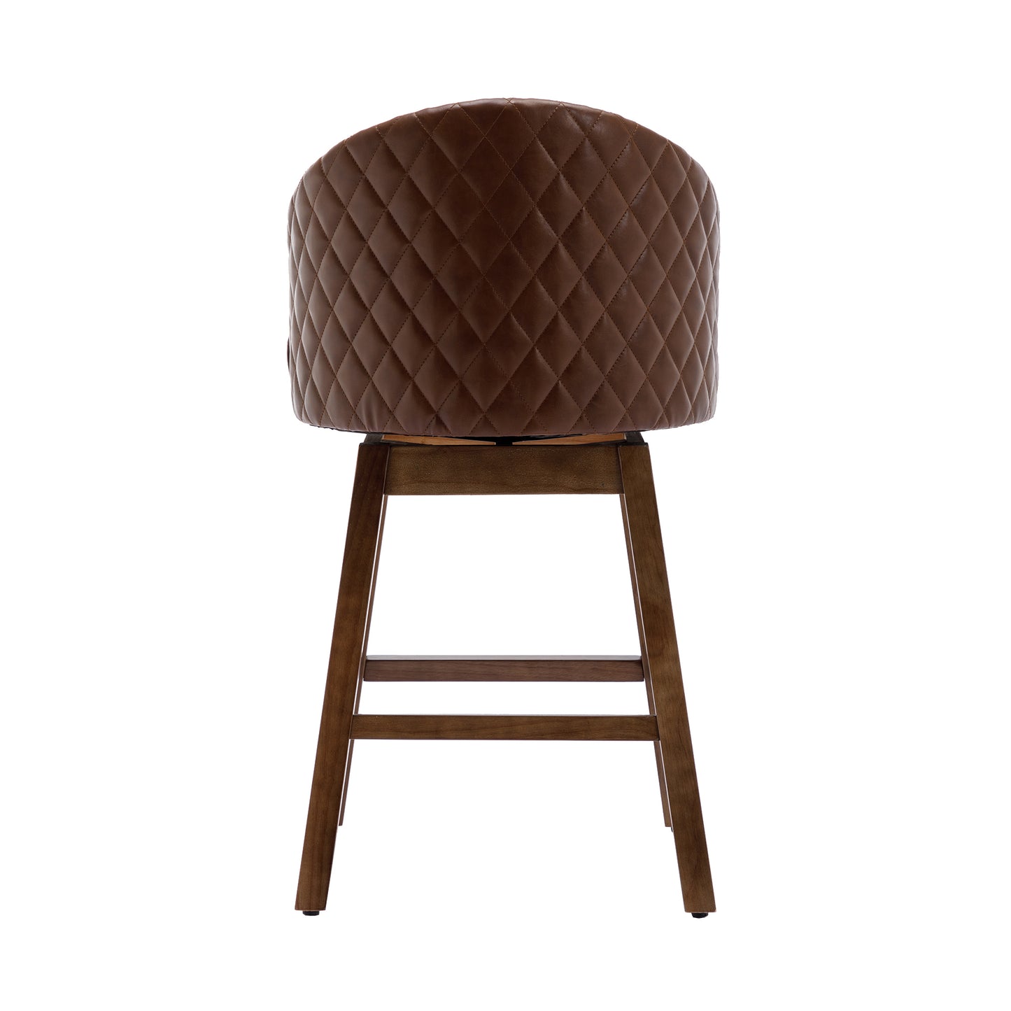 COOLMORE PU Leather Bar Stools - Brown Set of 2