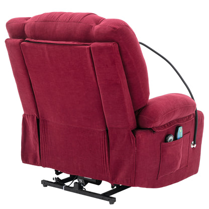 Dawson Power Lift Recliner with Massage - Red