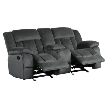 Barrera Fabric Glider Reclining Loveseat - Black