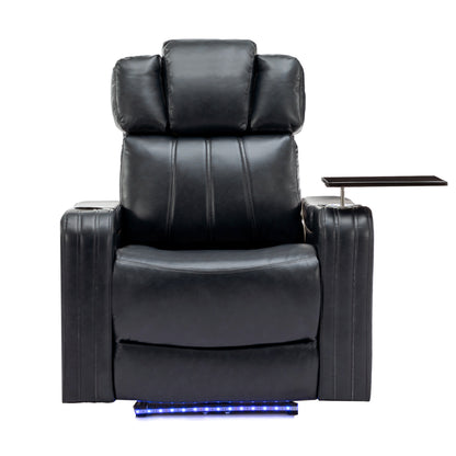 Xavier PU Leather Power Recliner - Black