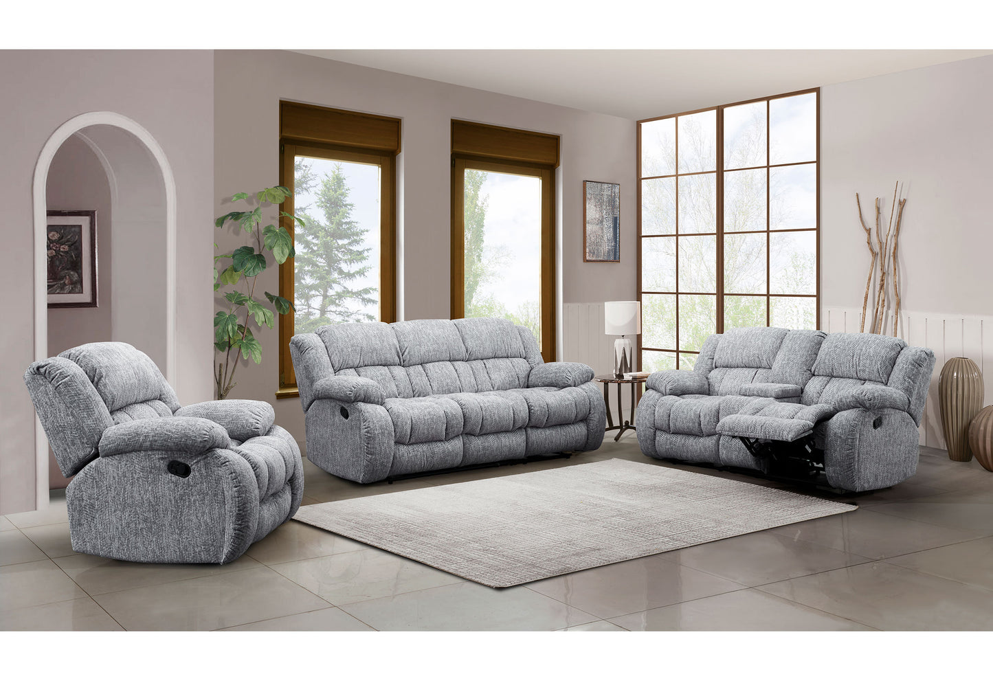 Stonic Recliner Console Loveseat - Gray