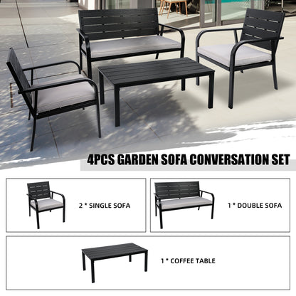 Britt 4 Pc Outdoor Patio Seating Set - Gray