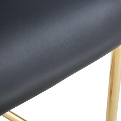 Skye Dining Chair Golden Metal Leg (Set of 4) - Black