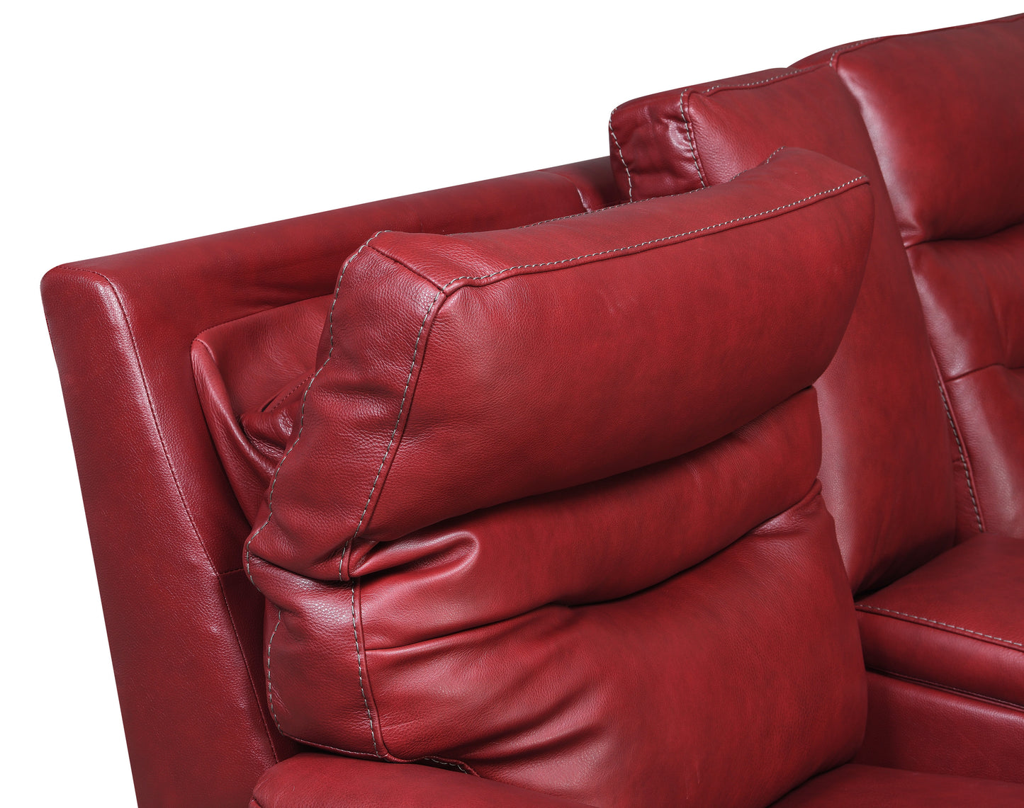 Sullivan Top-Grain Leather Power Recline Loveseat - Red