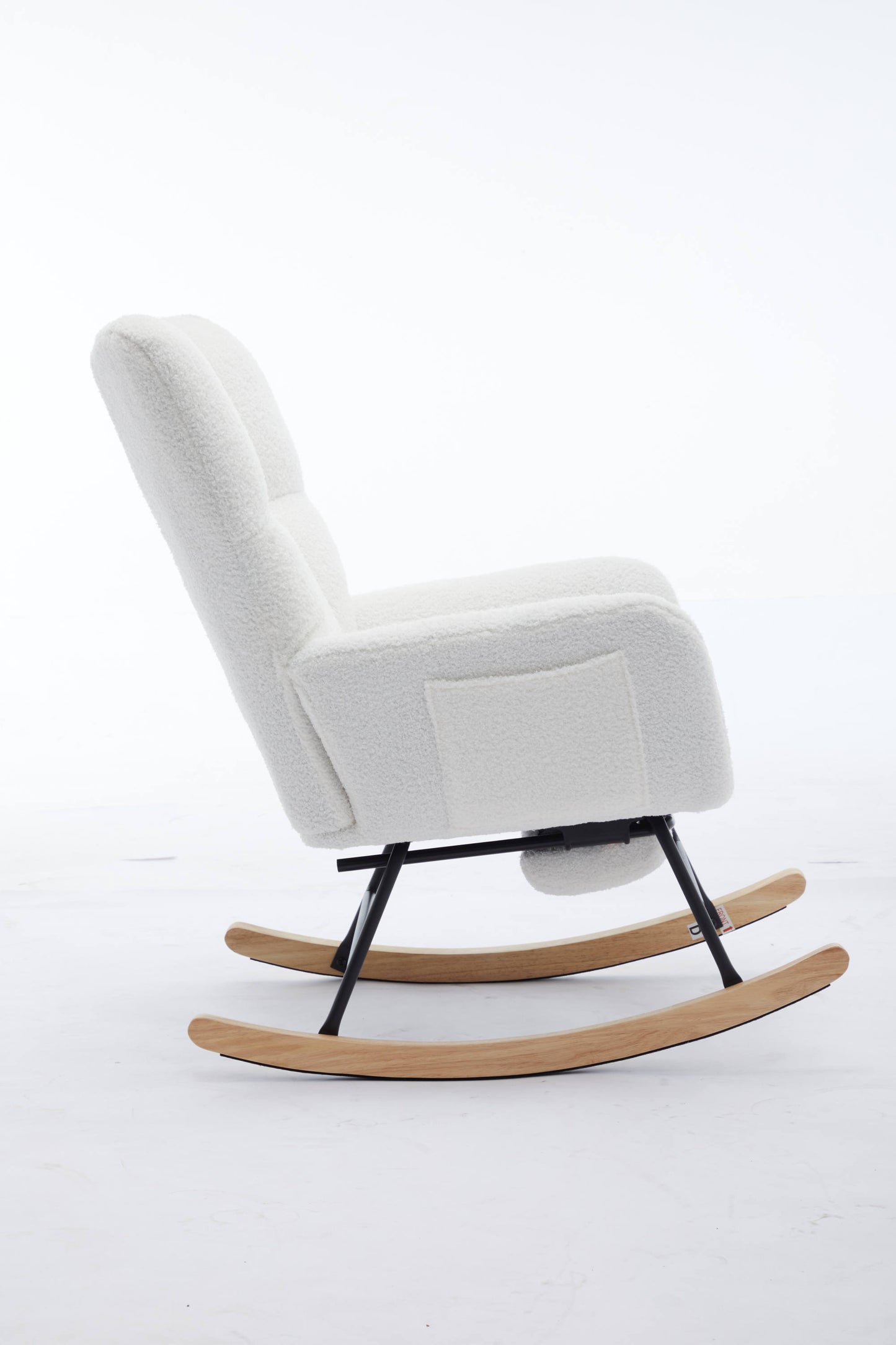 Hari II Modern Nursery Rocking Chair - White