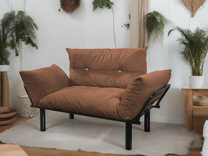 Ada Futon Loveseat - Brown