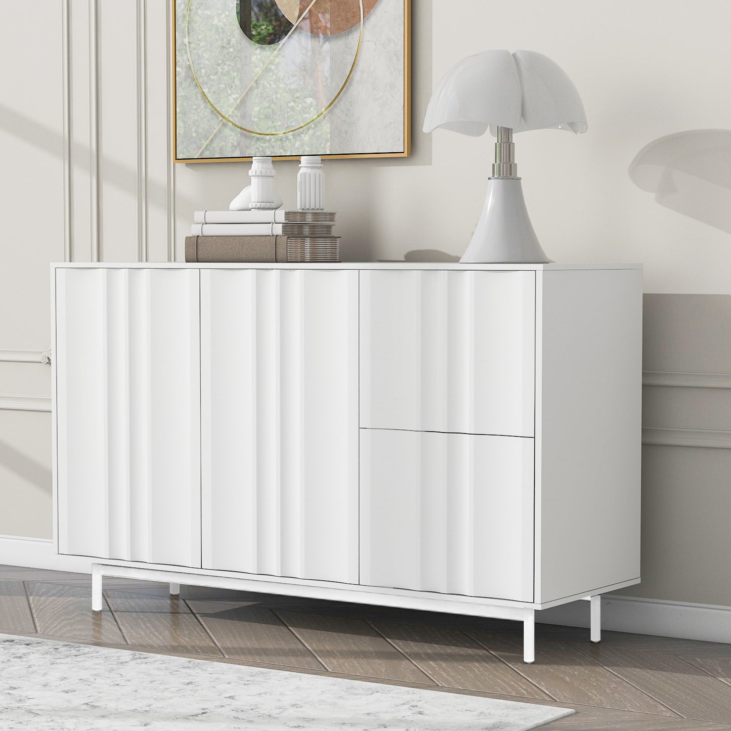 Noza Sideboard Buffet Cabinet - White