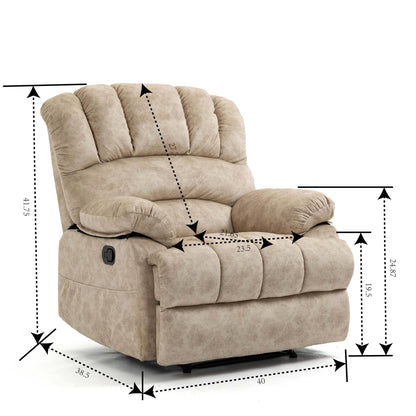 Thomson Large Fabric Recliner Chair - Beige