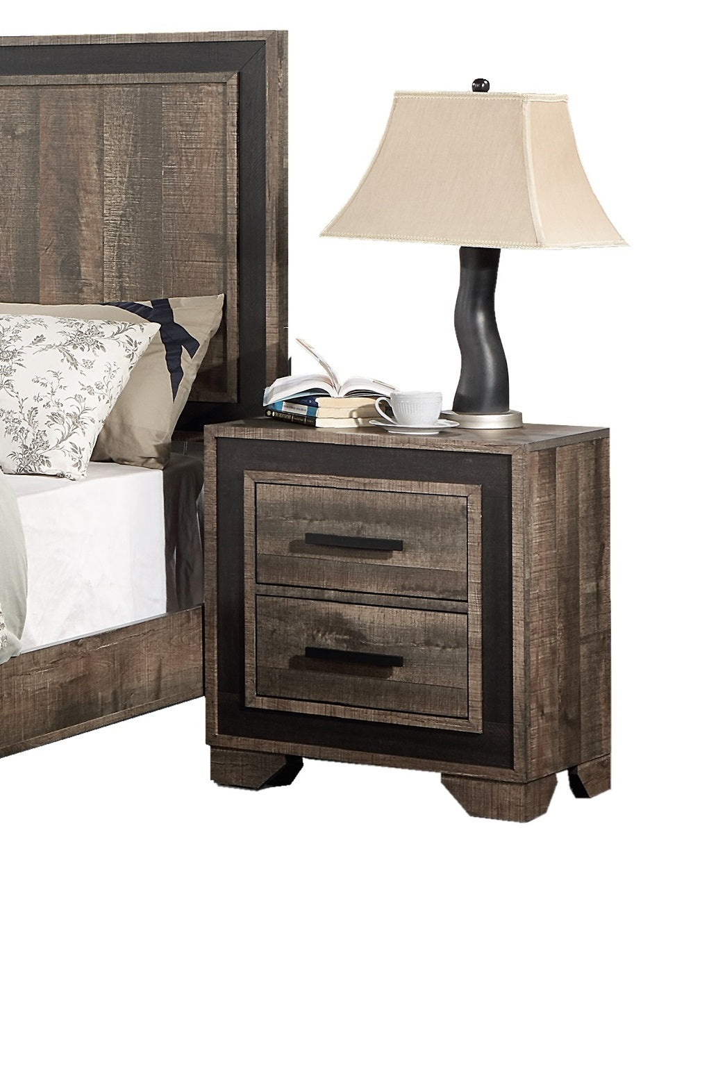 Kara Nightstand 2-Drawers - Oak