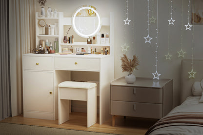 Zamo II Vanity Desk with Mirror and Lights