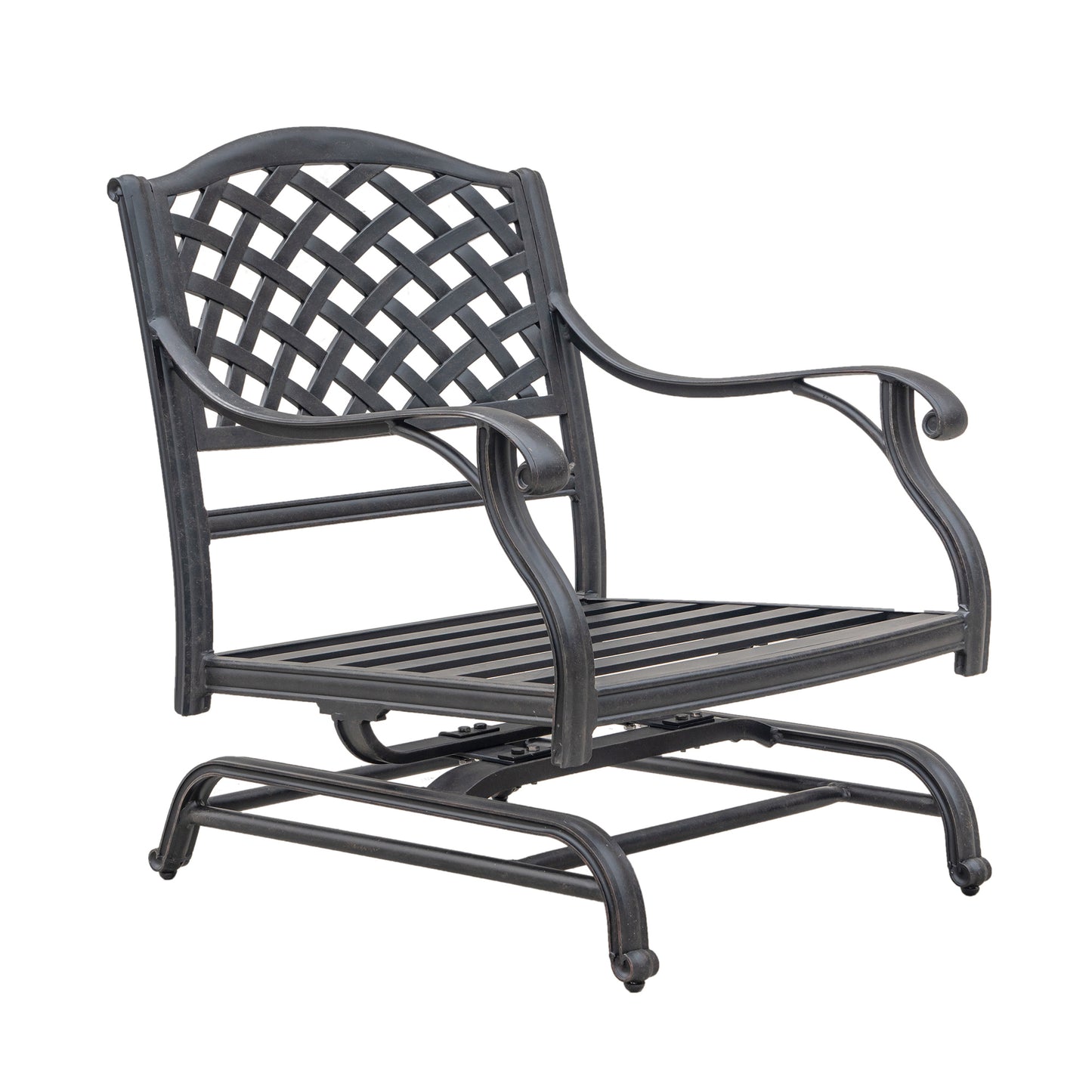 Salina Outdoor Patio Aluminum Motion Club Chairs  (Set of 2) -  Sandstorm