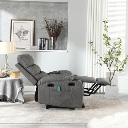 Elias Large Power Lift Recliner Chair with Massage - Gray