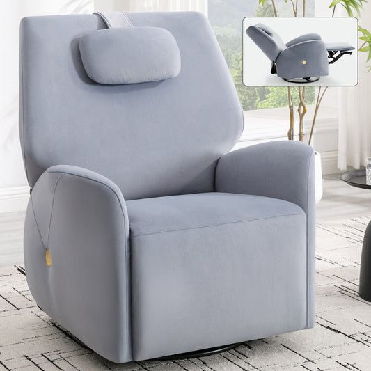 Bryce Power Recliner Chair with Lumbar and Neck Support - Blue