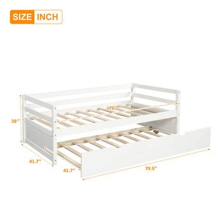 Zim Twin Size Daybed with Trundle - White