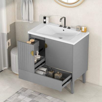 Dot Bathroom Vanity with Sink - Gray