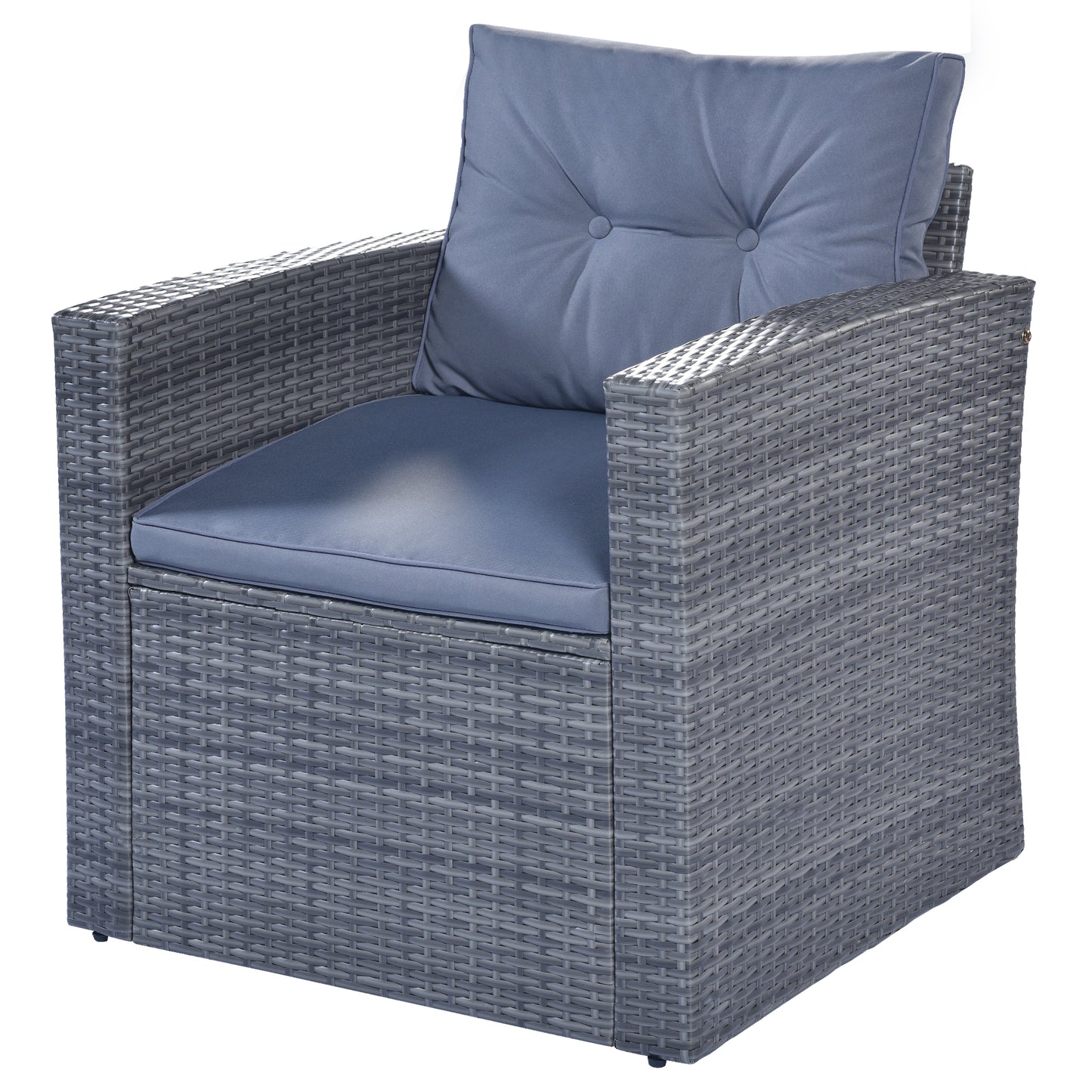 Prado 6 Pc PE Rattan Outdoor Patio Furniture Set - Gray