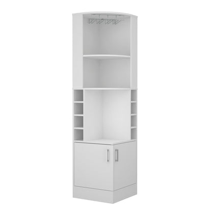 Isabelle 8-Bottle 2-Shelf Bar Cabinet - White