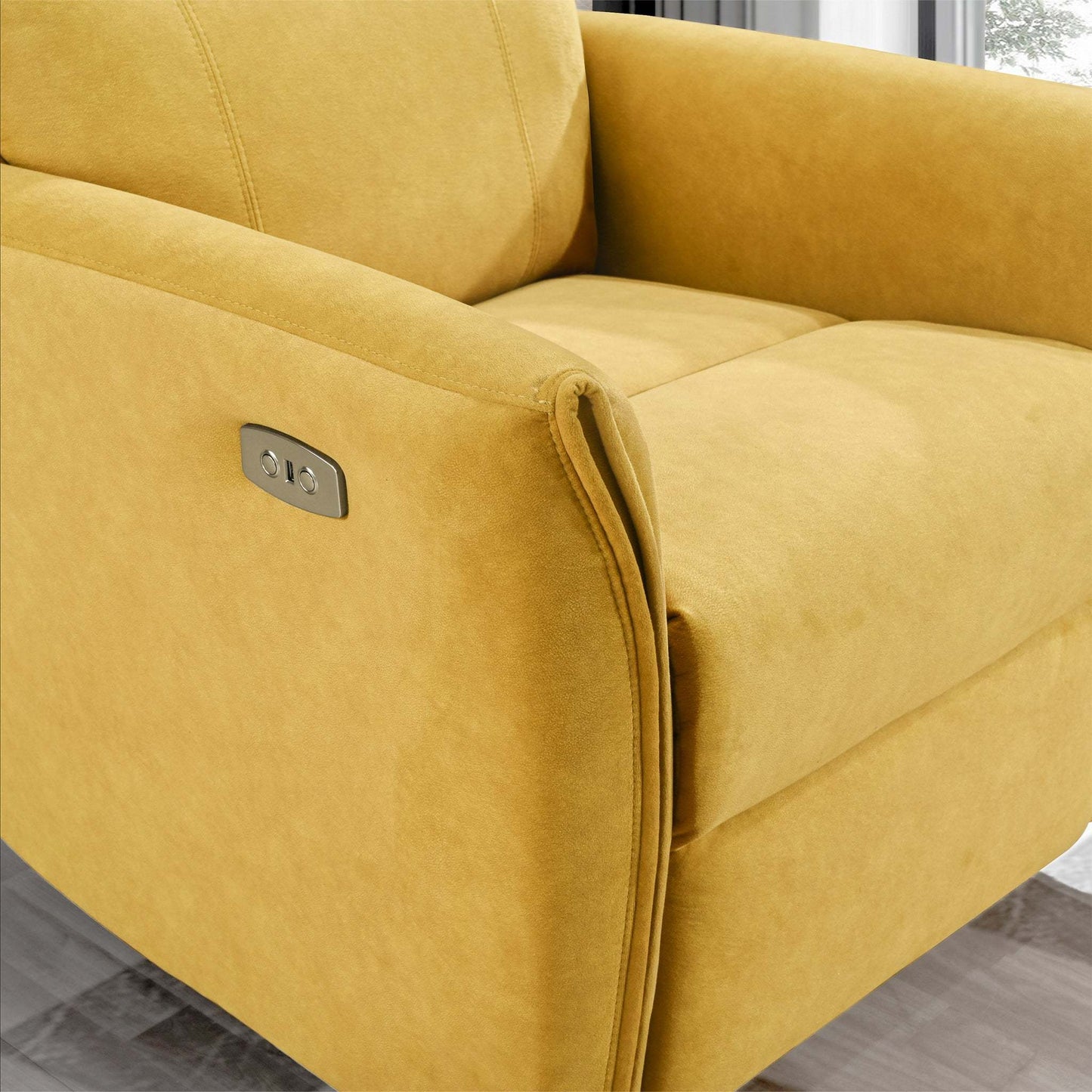 Asheville Suede Recliner Chair - Yellow