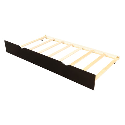 Iso Twin Size Platform Bed with Twin Size Trundle - Espresso