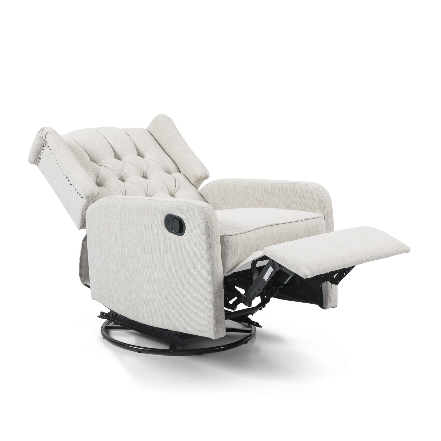 Mylo Manual Recliner Chair with 360-Degree Swivel - Beige