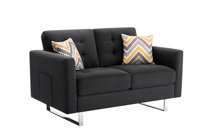 Victoria Fabric Loveseat - Dark Gray