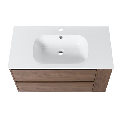 Wall Mounting Bathroom Vanity With Gel Sink