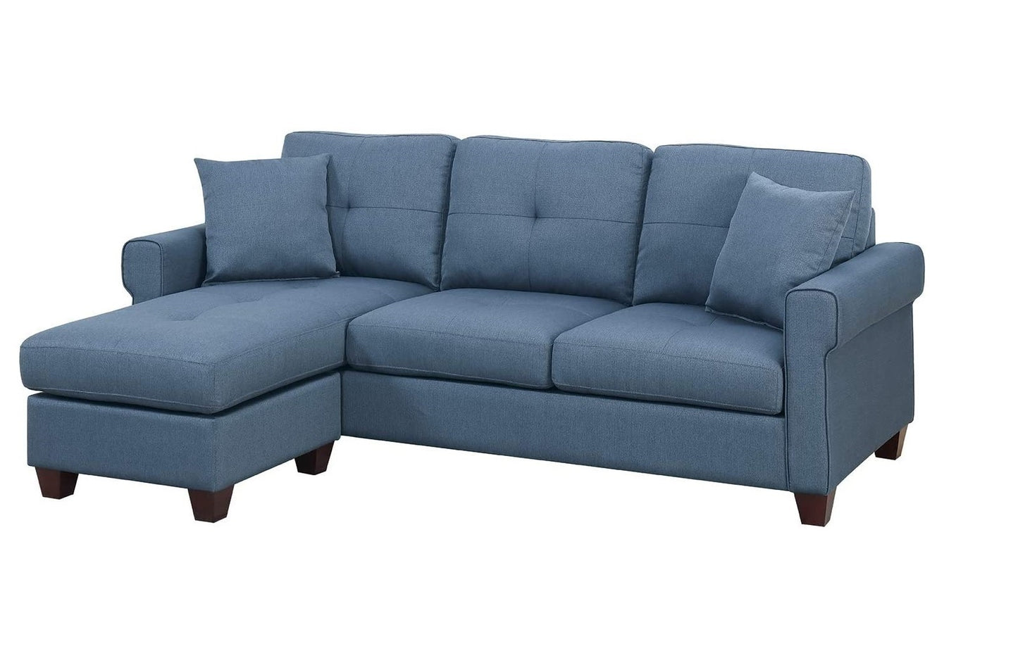 Freya Tufted Cushion Sectional Sofa Chaise  - Blue