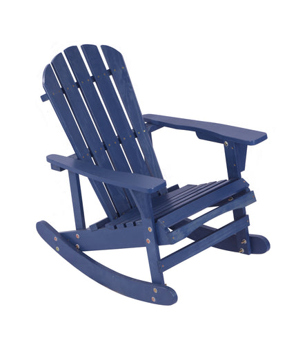 Garvin Adirondack Rocking Chair Solid Wood - Navy Blue