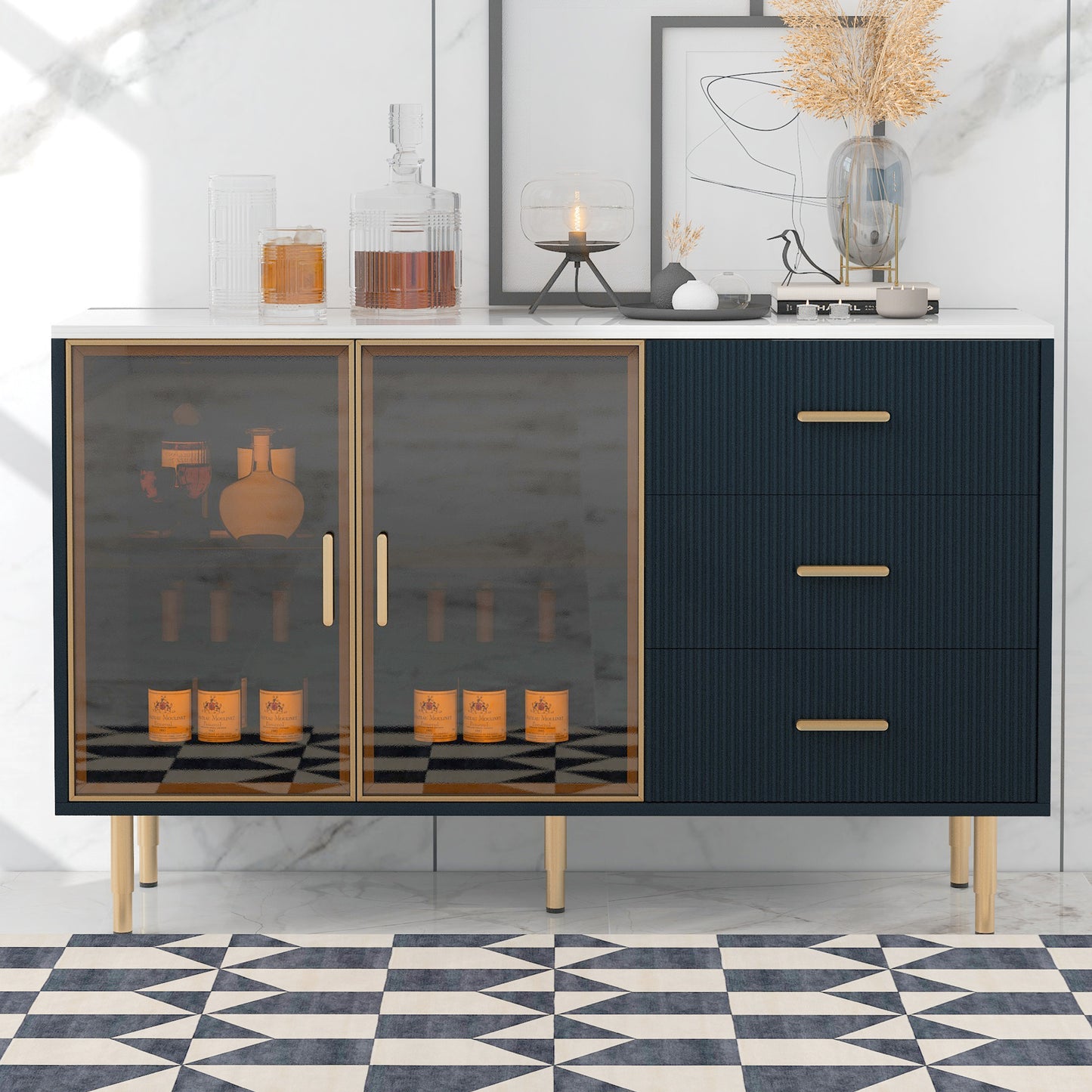 Finch Sideboard Buffet - Navy Blue