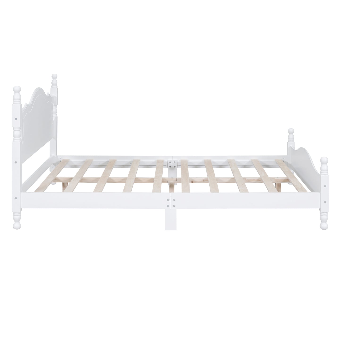 Quarto II Queen Size Wood Platform Bed Frame - White