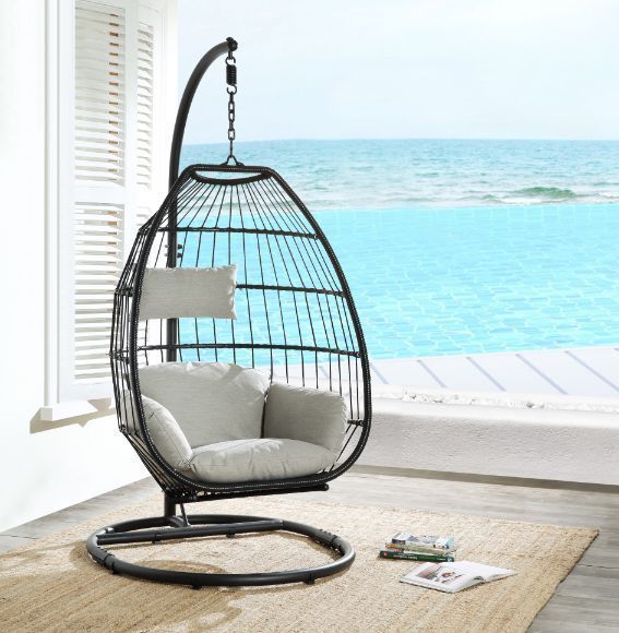 Oldi Patio Hanging Chair with Stand - Beige