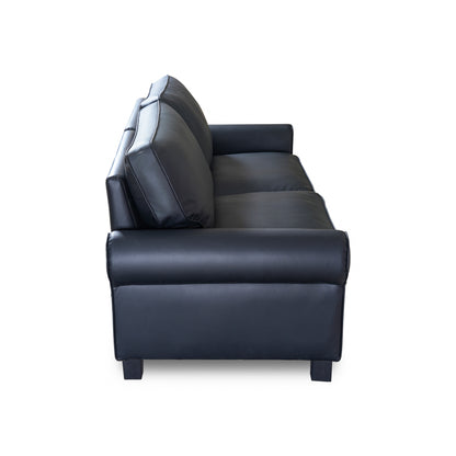 Santana Fabric Rolled Arm Loveseat - Black