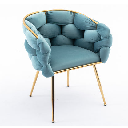 Luna Luxury Modern Velvet Chair - Blue