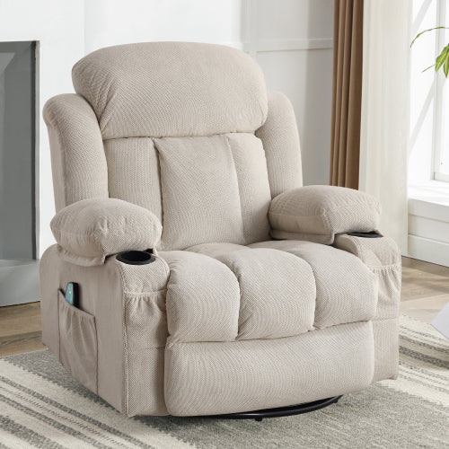 Vanbow Recliner Chair Massage Heating with USB - Beige