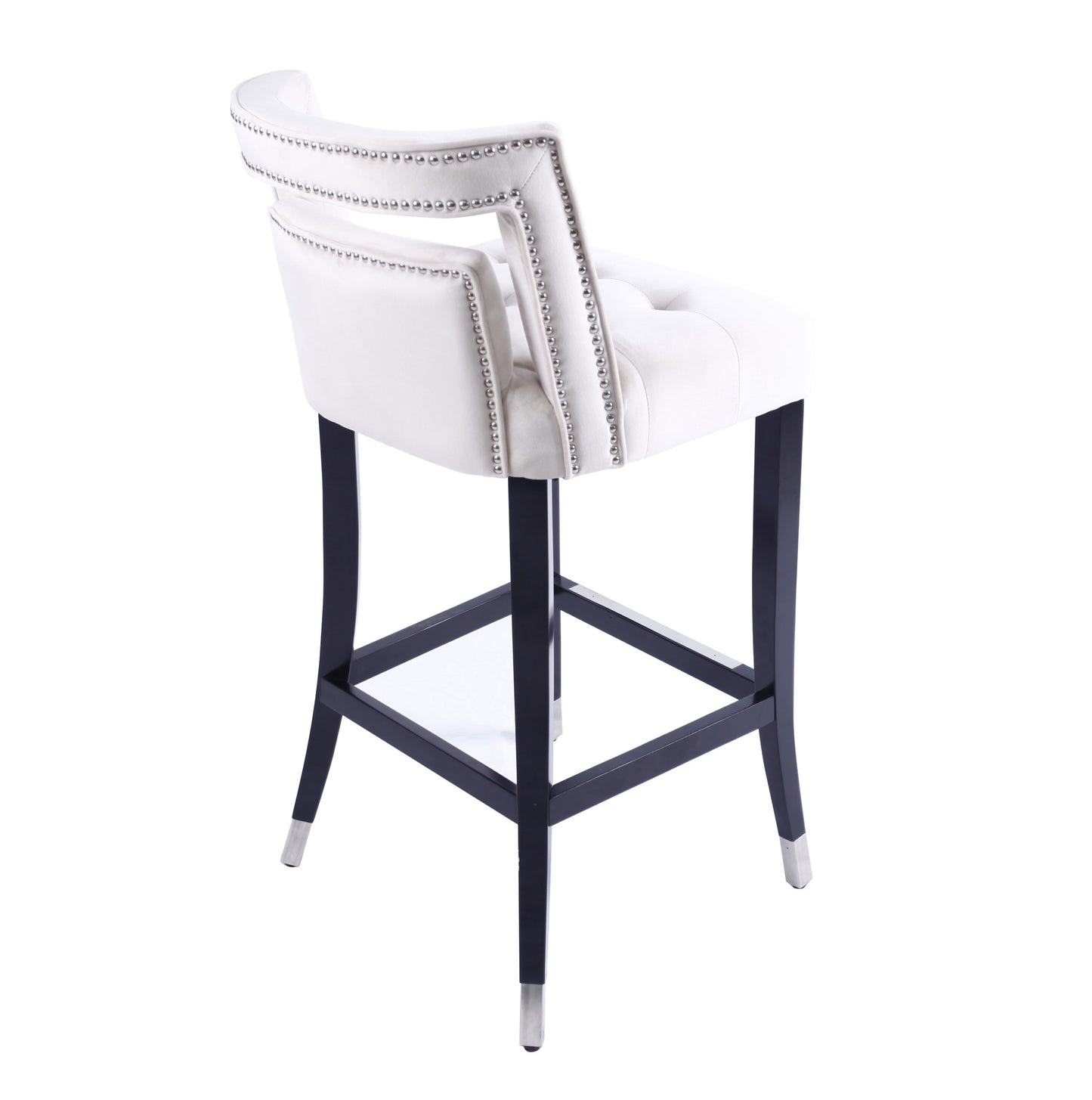 Xavier Suede Velvet Bar Stool - Cream Set of 2