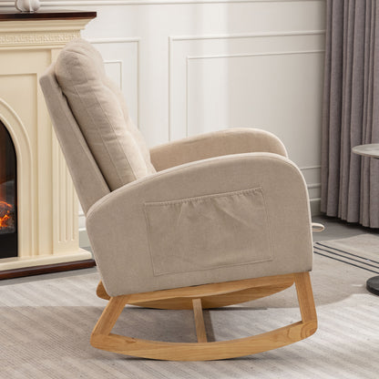 Bruce Accent Rocking  Chair with  Footrest - Beige