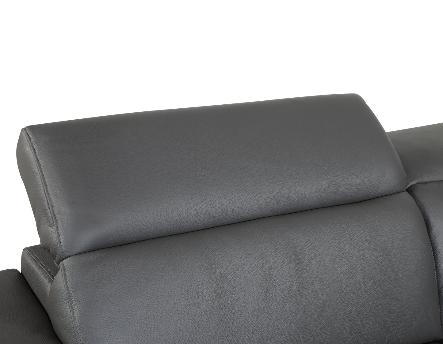 Denzel Top Grain Italian Leather Loveseat - Dark Gray