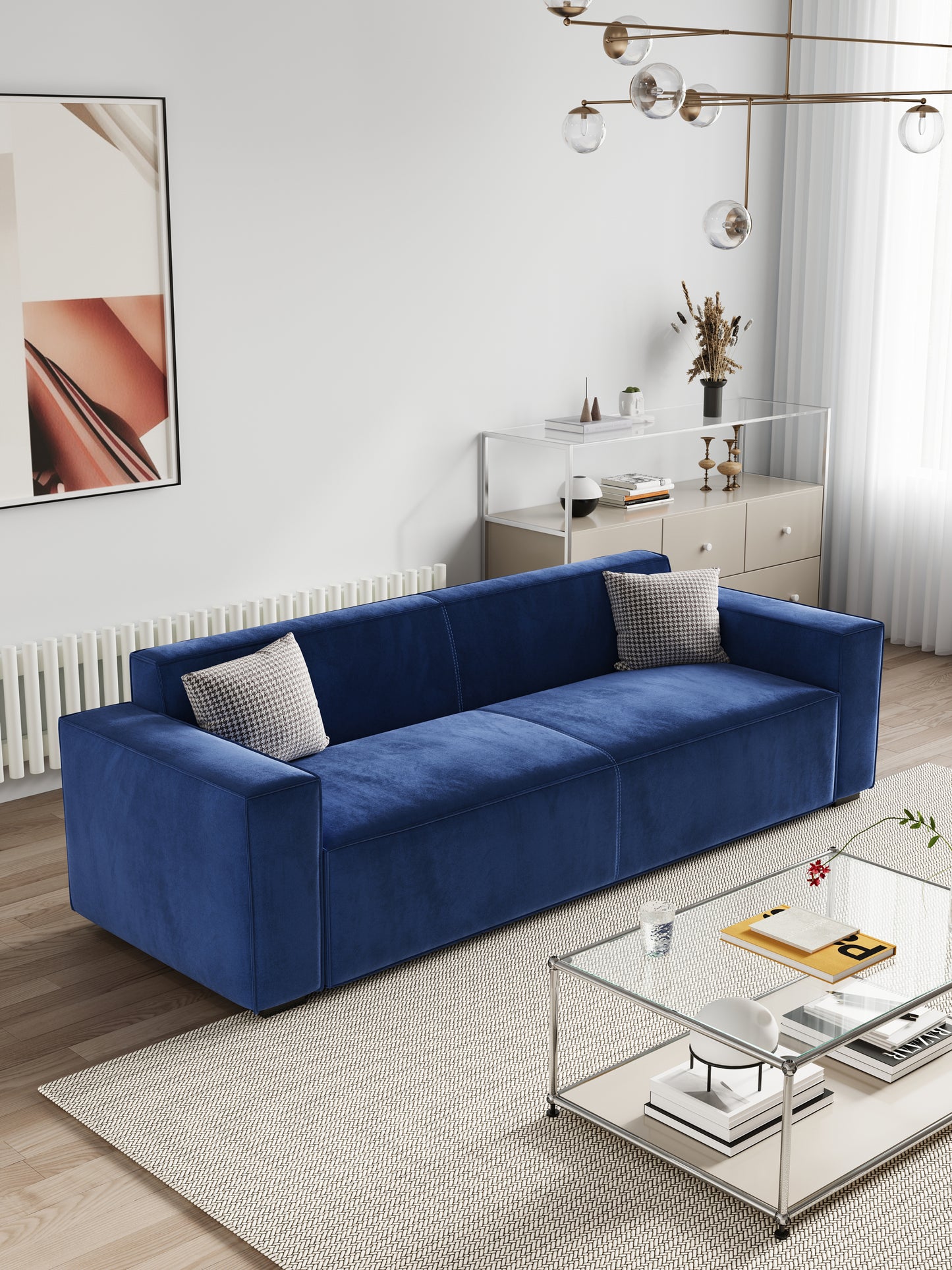 Valencia Wide Loveseat Sofas  - Navy Blue