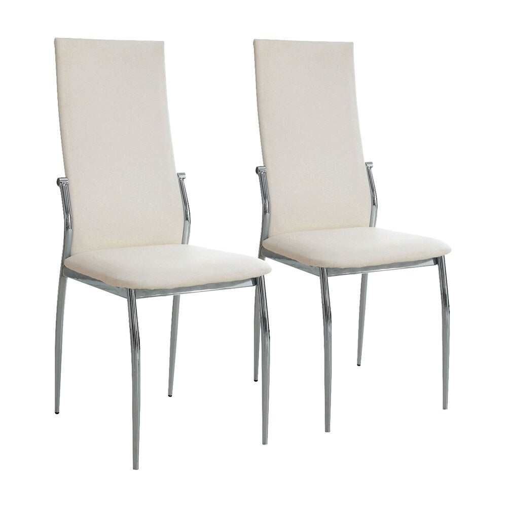 Thompson Dining Chairs Chrome Legs (Set of 2) - White