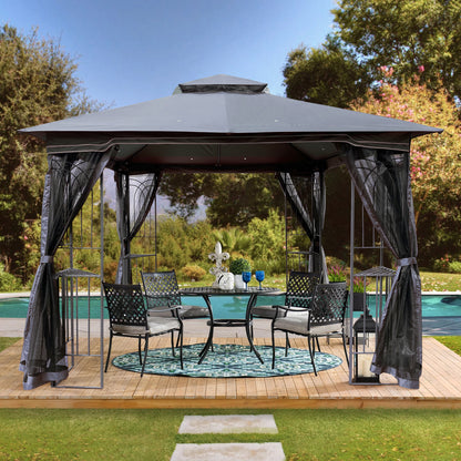 Zamora 10 x 10 ft Outdoor Patio Gazebo Canopy Tent - Gray