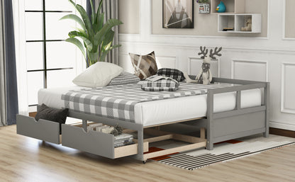 Urban Twin Size Wooden Daybed with 2 Drawers - Gray