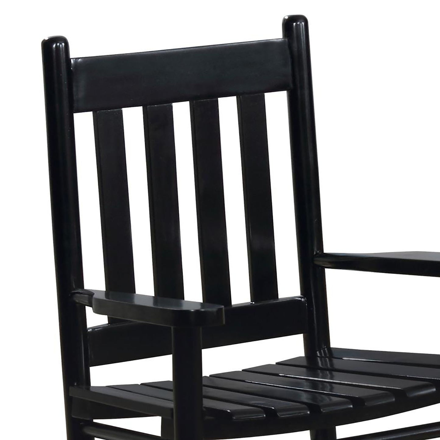 Conor Slat Back Youth Rocking Chair - Black